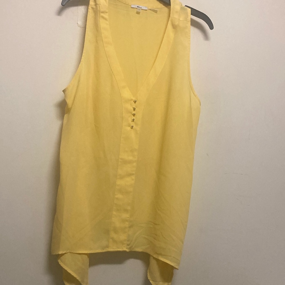 Milano Yellow Asymmetrical Tank Top
